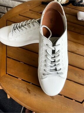 Frye White Leather Sneakers